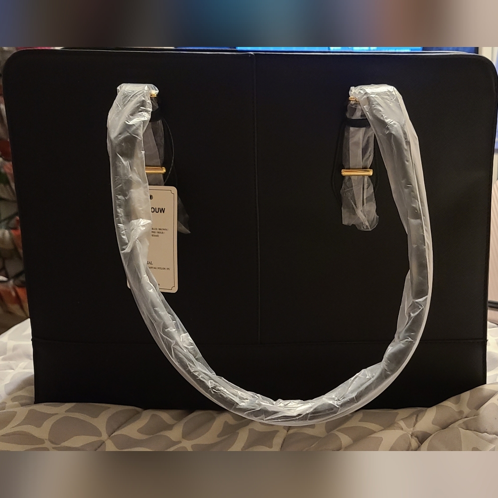 Laptop Bag for Women Leather Work Tote 15.6 Inch Laptop